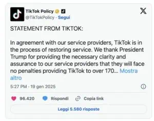 tik tok grazie trump